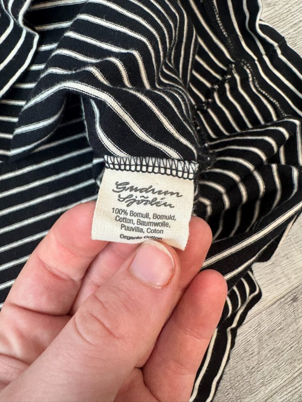 Gudrun Sjoden Black White Stripe 3/4 Sleeve Knit Dress Size XL Stretch Q9 - Picture 2 of 5